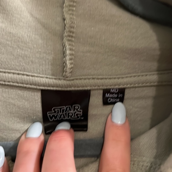 3/$15 Star Wars baby yoda fleece drawstring hoodie sage green - Picture 6 of 10